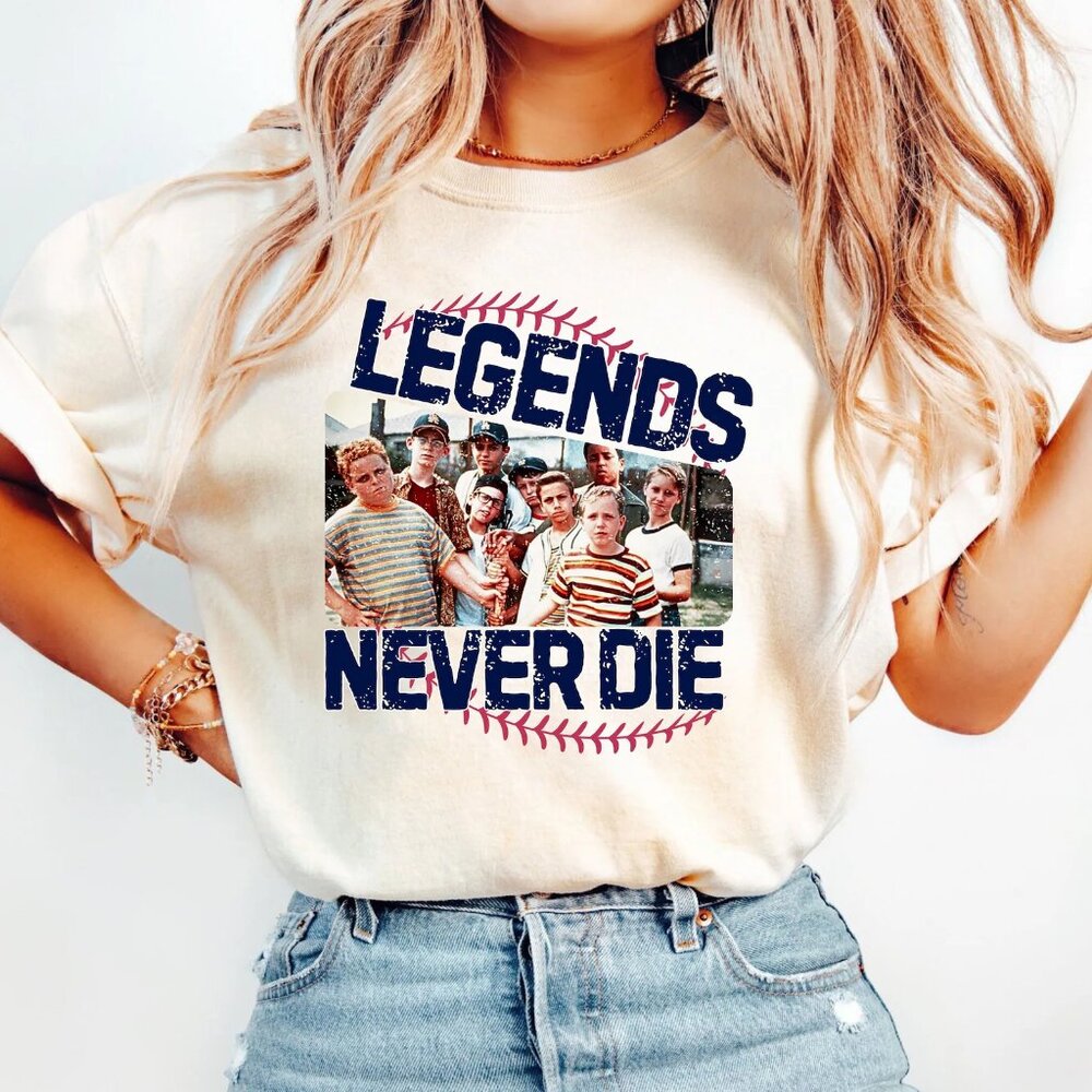 Legends Never Die Baseball Tee Retro Sandlot Style Comfort Colors Shirt 05